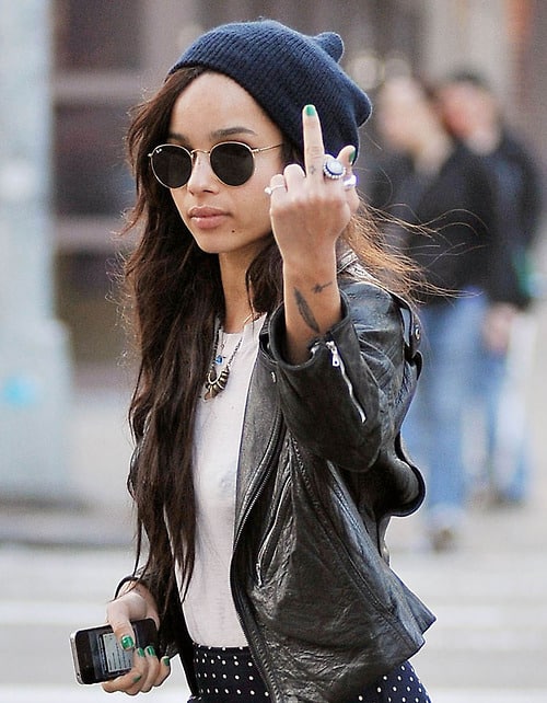 Zoe Kravitz flips the Bird while out in New York