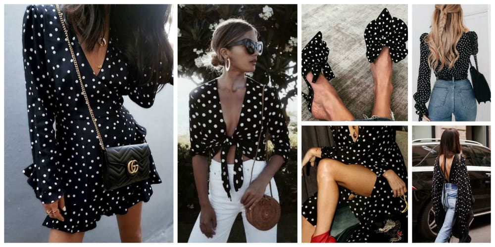 black and white polka dot dress outfit