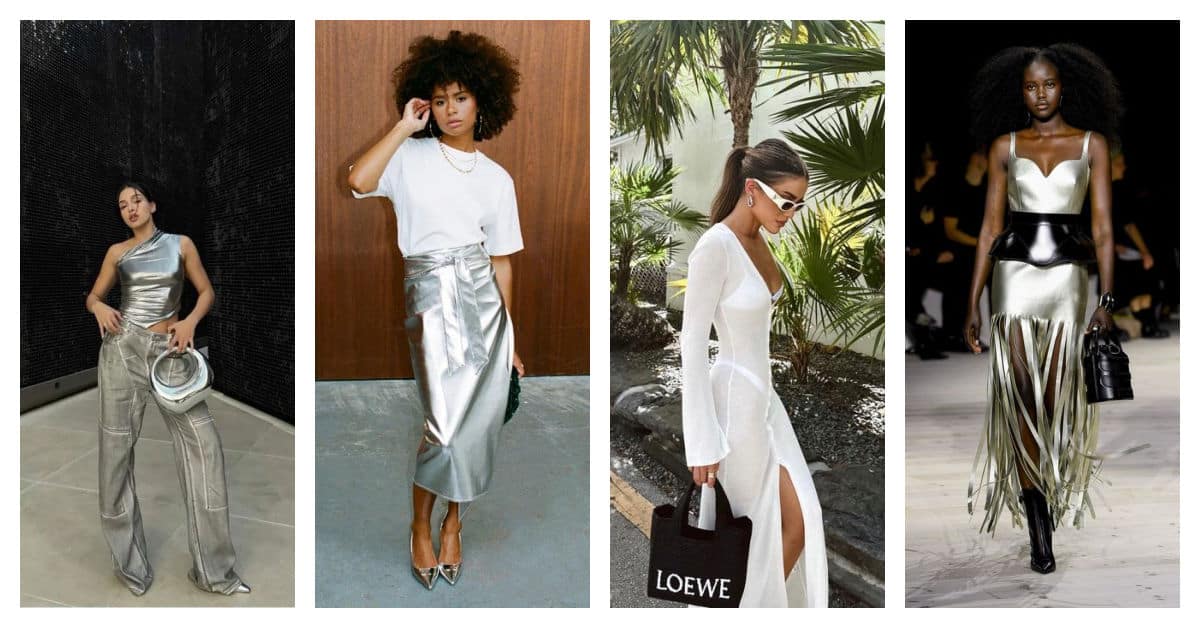 are metallic dresses in style 2024 16 Trending Metallic Outfits to Try