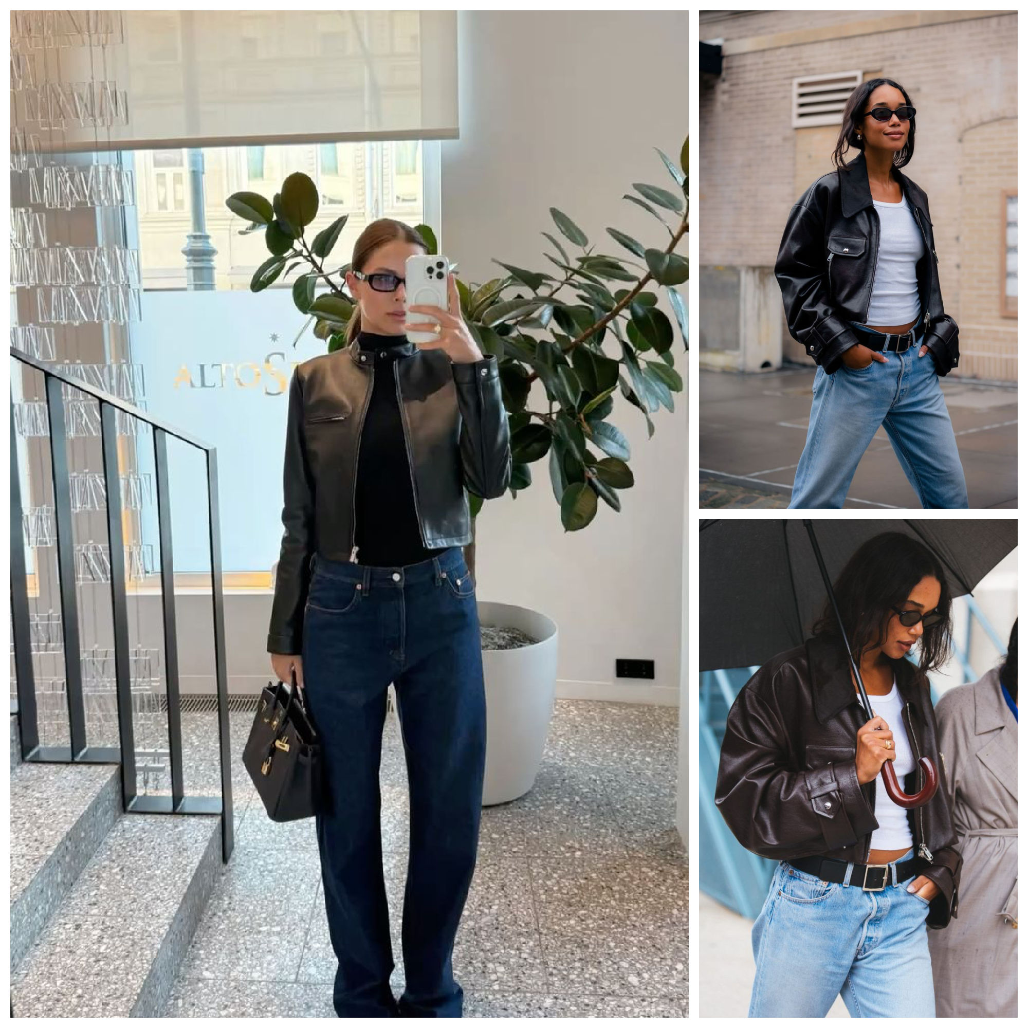 black leather jacket for women