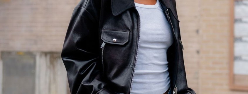 black leather jacket for women